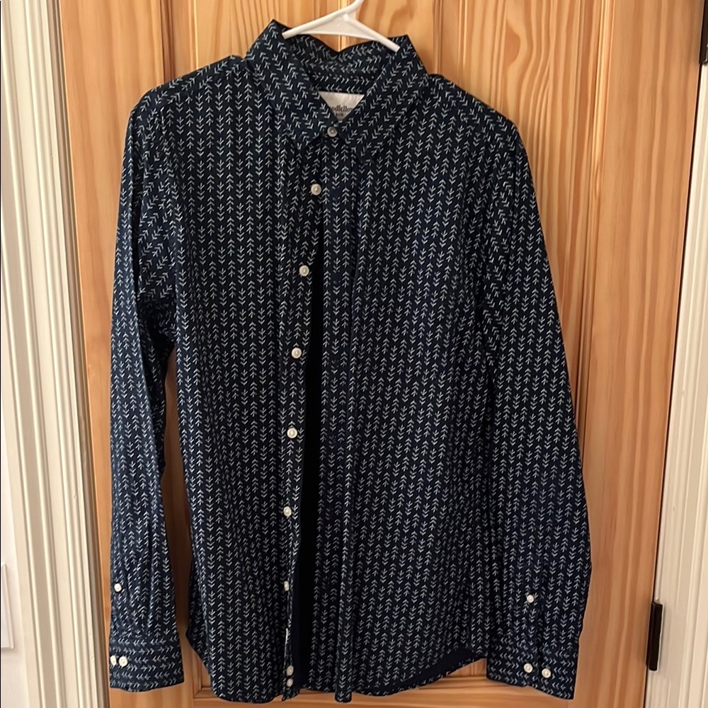 Navy Patterned Men's Shirt